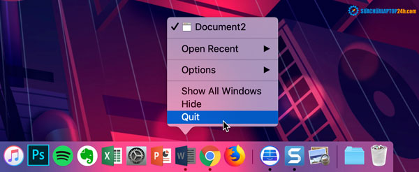 Tắt hoàn toàn ứng dụng bằng phím tắt Cmd + Q